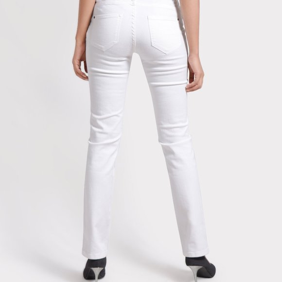 OLGYN Women’s Stretch White Denim Pant Skinny Fit - Picture 2 of 5